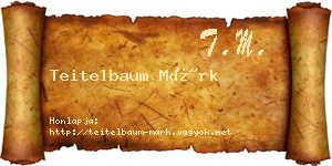 Teitelbaum Márk névjegykártya
